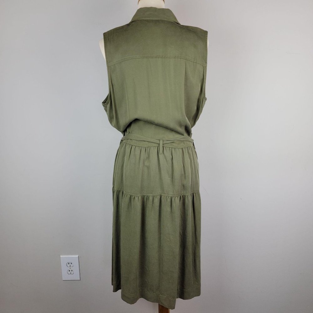 Maison Jules Plus Size Olive Green Utility-Pocket Shirt Dress Size XXL - Picture 7 of 12